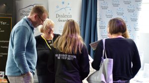Volunteer-Sue-chatting-about-Dyslexia
