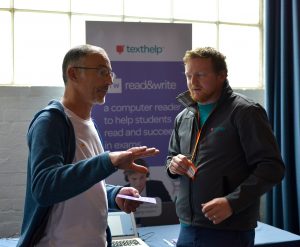visitor (Left) with Andrew (right) from texthelp at DiD17