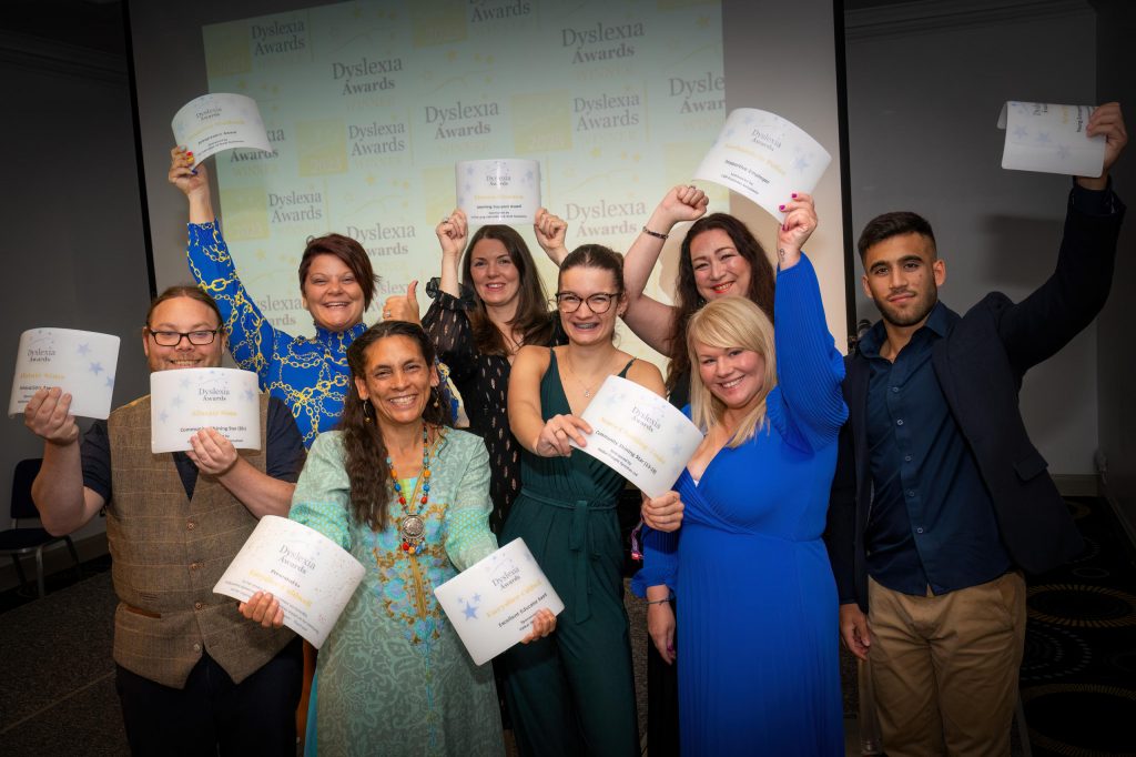 2023 Dyslexia Awards Winners on stage at the awards